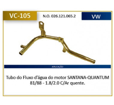 Imagem: CANO AGUA MOTOR SANTANA QUANTUM 1.8 2.0 1981 ATE  