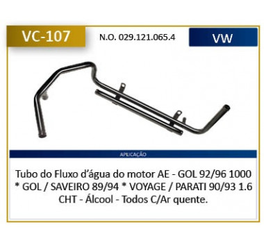 Imagem: CANO AGUA MOTORGOL PARATI SAVEIRO VOYAGE 1.6 CHT  