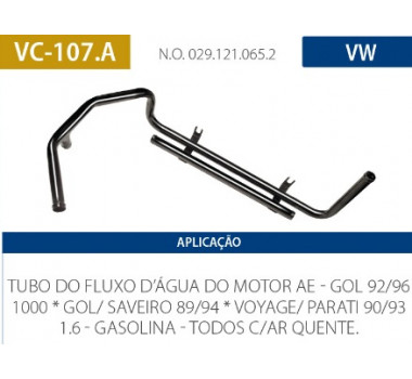 Imagem: CANO AGUA MOTORGOL PARATI SAVEIRO VOYAGE 1.6 CHT  