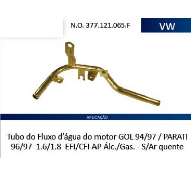 Imagem: CANO AGUA MOTOR GOL PARATI 1.6 1.8 INJECAO 1994   