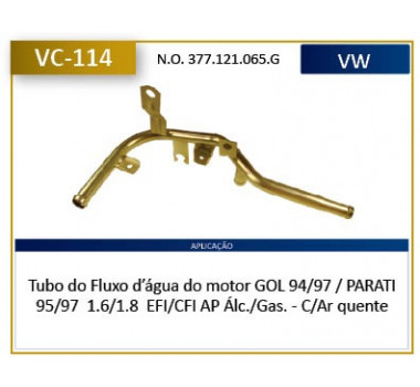 Imagem: CANO AGUA MOTOR GOL PARATI 1.6 1.8 1994 ATE 1997  