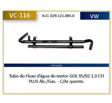 Imagem: CANO AGUA MOTOR GOL AE 1.0 1994 ATE 2002 COM AR  