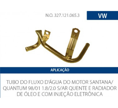 Imagem: CANO AGUA MOTOR SANTANA E QUANTUM 1.8 2.0 98/01   