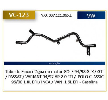 Imagem: CANO AGUA MOTOR GOLF 2.0 PASSAT 2.0 POLO CLASSIC  