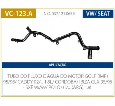 Imagem: CANO AGUA MOTOR GOLF 1.8 94/98 CORDOBA IBIZA 1.8  