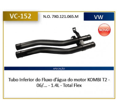 Imagem: CANO AGUA MOTOR KOMBI T2 1.4 APOS 2006 INFERIOR  