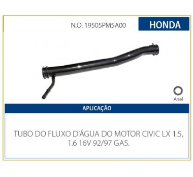 Imagem: CANO AGUA MOTOR HONDA CIVIC 1.5 1.6 1992 ATE 1998  