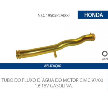 Imagem: CANO AGUA MOTOR HONDA CIVIC 1.6 16V APOS 1997  