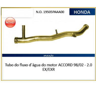 Imagem: CANO AGUA MOTOR HONDA ACCORD 2.0 EX/EXR 1998 ATE  