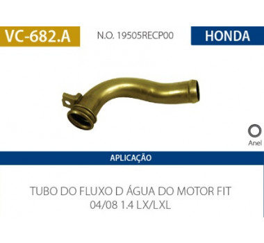 Imagem: CANO AGUA MOTOR HONDA FIT 1.4 LX LXL 2004 ATE 2008  