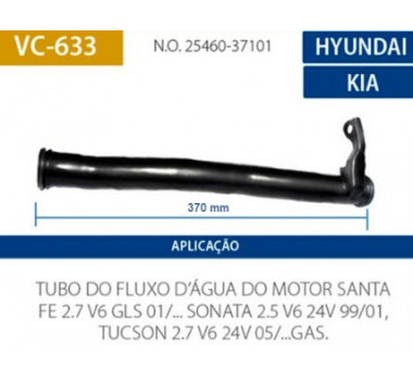 Imagem: CANO AGUA MOTOR SANTA FE TUCSON SONATA SPORTEGE   