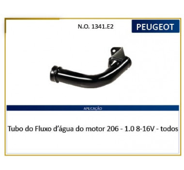 Imagem: CANO AGUA MOTOR PEUGEOT 206 1.0 16V APOS 1999  