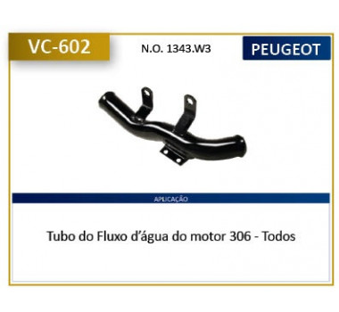 Imagem: CANO AGUA MOTOR PEUGEOT 306 1.8  2.0 APOS 1993  