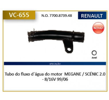 Imagem: CANO AGUA MOTOR RENAULT MEGANE E SCENIC 2.0 8 E   