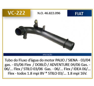 Imagem: CANO AGUA MOTOR PALIO STILO DOBLO IDEA 1.8 APOS   