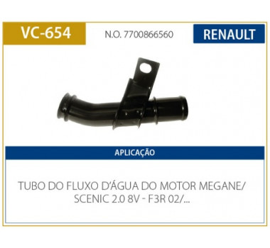Imagem: CANO AGUA MOTOR SCENIC  MEGANE 1.6 2.0 8V  