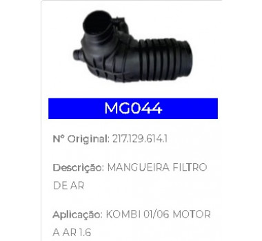 Imagem: MANGUEIRA FILTRO AR KOMBI 01/06 MOTOR A AR 1.6  