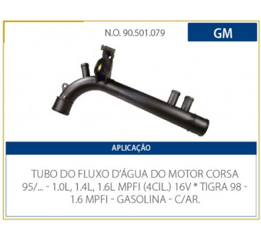 Imagem: CANO AGUA MOTOR CORSA 1.0 1.4 1.6 16V APOS 1995   