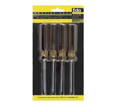 Imagem: JOGO DE CHAVE DE FENDA COM PONTA TORX 4 PÇS  