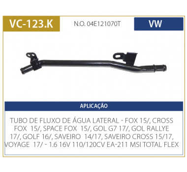 Imagem: CANO AGUA MOTOR FOX GOL G7 VOYAGE TODOS 1.6 16V   