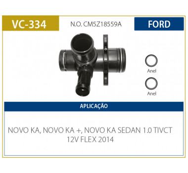 Imagem: CARCACA VALVULA TERMOSTATICA FORD KA NOVO 1.0 12  