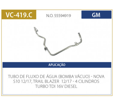 Imagem: CANO AGUA MOTOR S10 12/17 TRAIL BLAZER TDI 12/17  