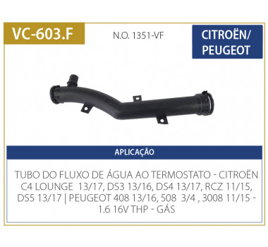 Imagem: CANO DAGUA MOTOR C4 1.6 16V 13/..DS3 DS4 PEUGEOT  