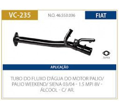 Imagem: CANO AGUA PALIO 1.5 8V 03 A 04 ALCOOL COM AR  