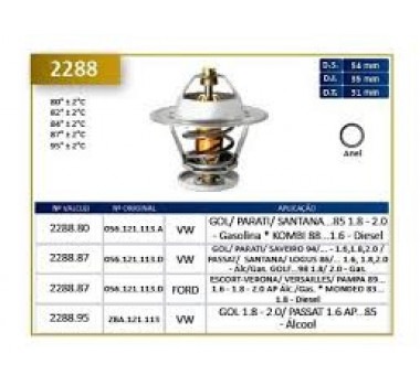 Imagem: VALVULA TERMOSTATICA  GOL 1.8 - 2.0/ PASSAT 1.6   