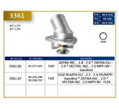 Imagem: VALVULA TERMOSTATICA ASTRA ZAFIRA BLAZER S10 2.2  