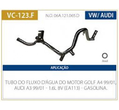 Imagem: CANO AGUA MOTOR  A3 1.6 99/02  GOLF 1.6 99/01  