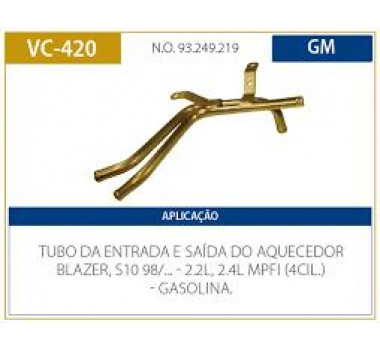 Imagem: CANO AGUA MOTOR S10 2.2 2.4 1998/...COM AR  