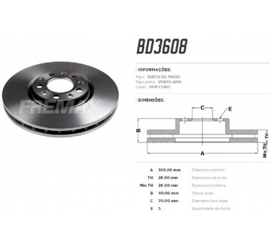 Imagem: DISCO DE FREIO DIANTEIRO TORO RENEGADE 4X2 4X4 C  