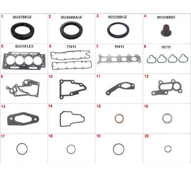 Imagem: JUNTA MOTOR COMPLETO COM RETENTOR PEUGEOT 307 2.  