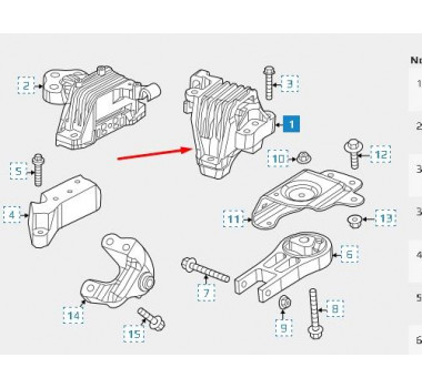 Imagem: COXIM MOTOR DIREITO JEEP CHEROKEE 3.2 V6 24V 201  