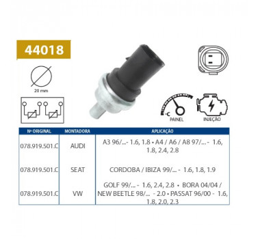 Imagem: SENSOR DE TEMPERATURA A3 1.8 GOLF 1.6 1.8 APOS 9  