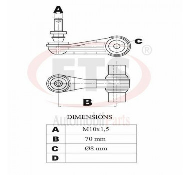 Imagem: BIELETA TRASEIRA AUDI A1 2010> A3 2012>2015  GOL  