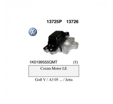 Imagem: COXIM MOTOR ESQUERDO A3 SPORTBACK GOLF JETTA NEW  
