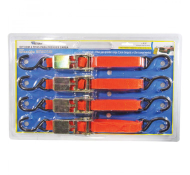 Imagem: FITA COM CATRACA PARA PRENDER CARGA 2,5CM X 4,5M  