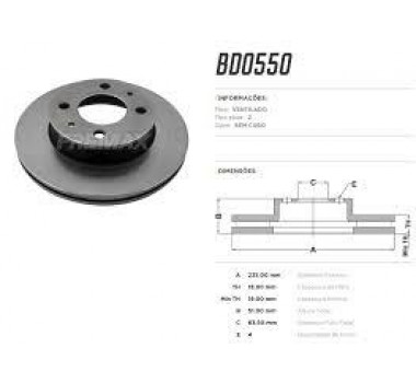 Imagem: DISCO DE FREIO DIANTEIRO HYUNDAI ATOS 1.0 00/03   