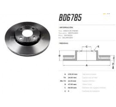 Imagem: DISCO DE FREIO DIANTEIRO MONDEO 1.8 95/97 2.0 04  