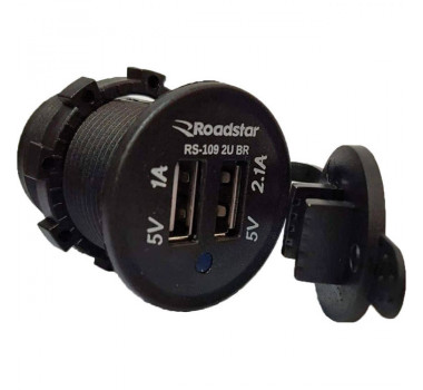 Imagem: CARREGADOR CELULAR TOMADA 12V/24V 2 USB  