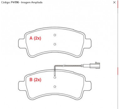 Imagem: PASTILHA FREIO TRASEIRA JUMPER BOXER NOVA DUCATO  