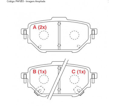 Imagem: PASTILHA FREIO TRASEIRA TOYOTA COROLLA 1.8 2.0 A  