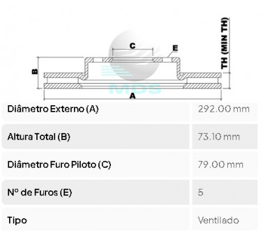 Imagem: DISCO DE FREIO DIANTEIRO BMW 118 1.6 12/15 2.0 1  