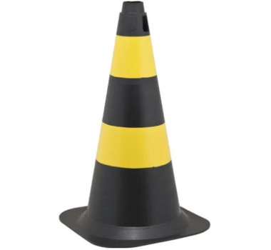 Imagem: CONE SINALIZACAO PRETO AMARELO 75CM  