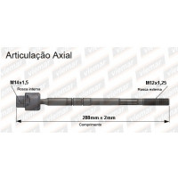Imagem: BRACO AXIAL SWIFT ATE 2000 MEC FEMEA 288MM M14X1  