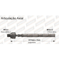 Imagem: BRACO AXIAL CLIO 1994  MACHO 247,3 MM M12X1 M14X  