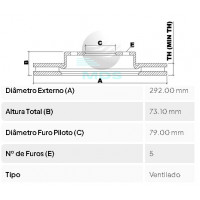 Imagem: DISCO DE FREIO DIANTEIRO BMW 118 1.6 12/15 2.0 1  