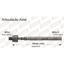 Imagem: BRACO AXIAL RENAULT EXPRESS TDS MACHO 255MM M12X  